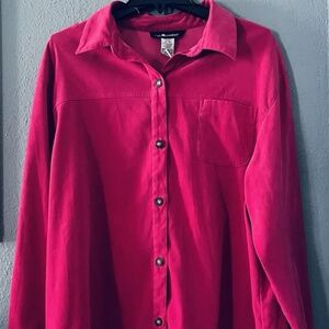 Sag Harbor Woman Faux‎ Suede Blazer Women’s W20 Magenta Button Front Jacket